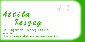 attila keszeg business card